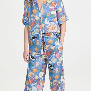 adorable size M Karen Mabon blue breakfast pajama set